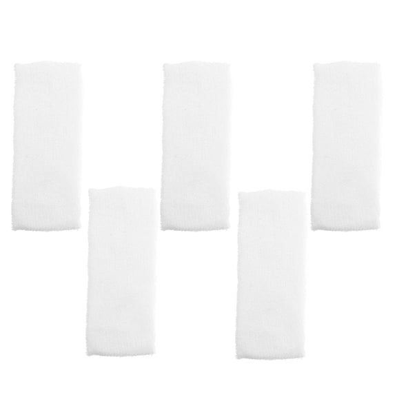 WHAMVOX Elastic Sweat Bands White Cotton for Running and Daily Use 5Pcs