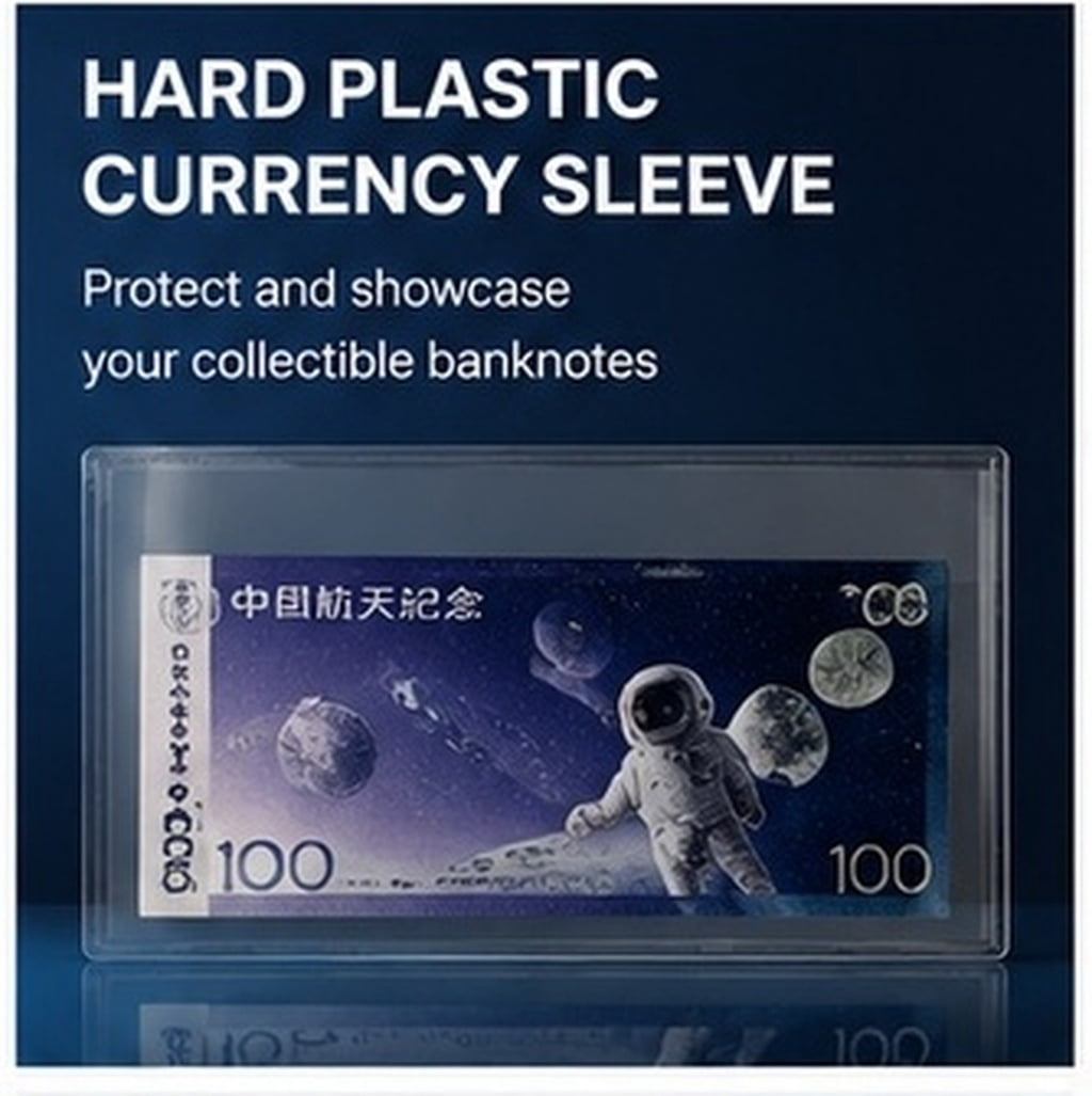 WHAMVOX 5Pcs Currency Display Hard Plastic Sleeves Clear Paper Money ...