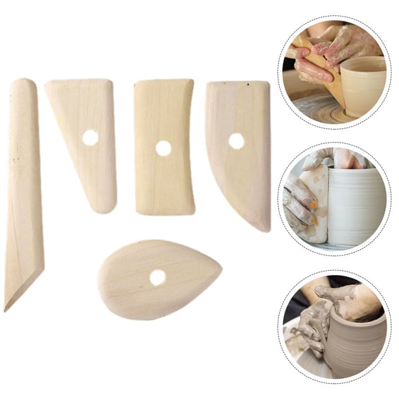 WHAMVOX 5-Piece Wood Sculpture Tool Set Beige for Beginners and Professionals Crafting Projects