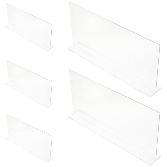 WHAMVOX 5Pcs Transparent Acrylic Photo Nameplates for Desk 11.8x3.9in