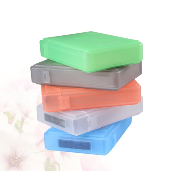 WHAMVOX 5pcs 3.5 Inches Portable Hard Drive Protection Box Plastic Hard Disk Storage Holder (White, Blue, Green, Orange, Grey, 1pcs Each)