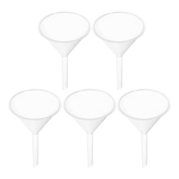 WHAMVOX 5pcs 60mm Plastic Funnel Long Neck Multi-purpose Separating Liquid Funnel for Hospital Laboratory