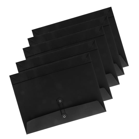 WHAMVOX 5pcs Envelope Folders Pockets With String Closure Kraft Paper File Folders Document Organizer Reusable Office Business Folder File Jacket For Receipt Bills Letter