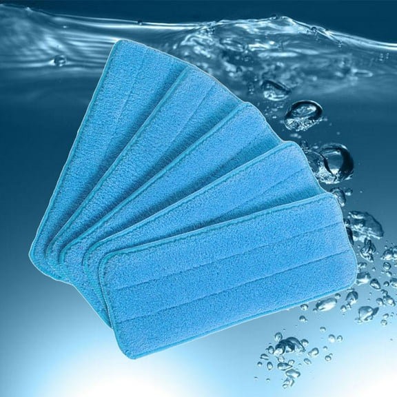 WHAMVOX 5pcs Non Hand Washing Mop Head Replace Cloth Water Spraying Clean Accessories Household Cleaning Paste Mop Cloth Floor Clean Tool for Corner Bathroom Kitchen (Blue)