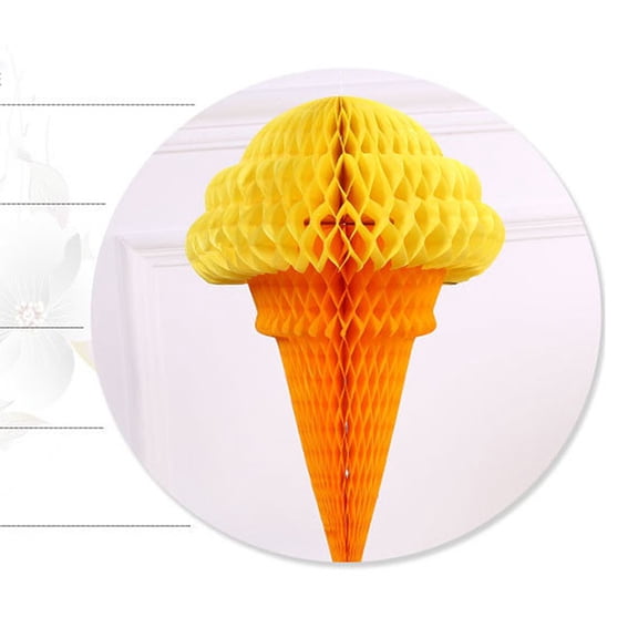 WHAMVOX 5pcs Party Hanging Ice Cream Tissue Paper Honeycomb Ball Decoration for Wedding Birthday Festival Carnivals Gatherings (Random Color)