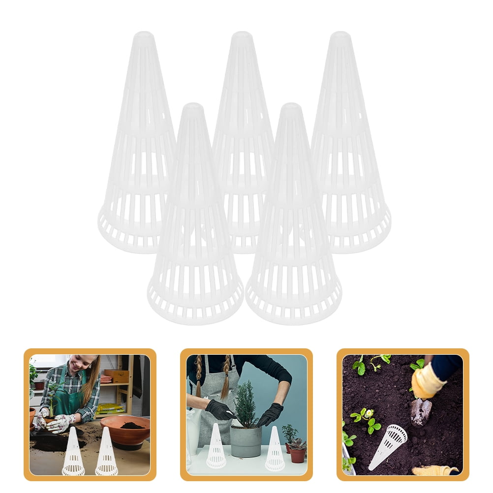 Net Pot Planting WHAMVOX 5pcs Plastic Net Cups Hydroponic Planting Mesh Pots Small ...