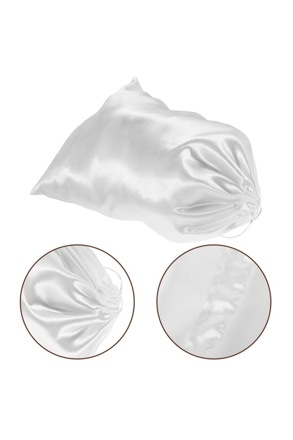 5pcs Satin Wig Storage Bags Silk Bags with Drawstring False Hair Pieces Organizer Bags for Packaging Wigs, Bundles, Hair Extensions