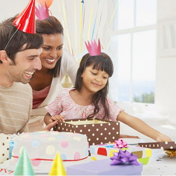 WHAMVOX 6 PCS Birthday Hat DIY Party Crowns Hats for Kids Adult Tiara Bride Toddler