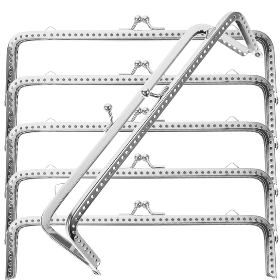 WHAMVOX  6 PCS Crochet Bag Closure Spring Lock Handles for Making Buckle Silver