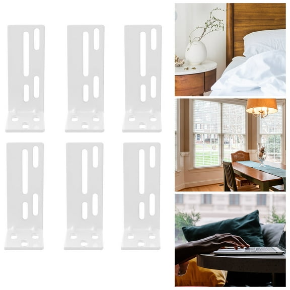 WHAMVOX  6 PCS Curtain Installation Code Track Hardware Curtains Rods Baby White