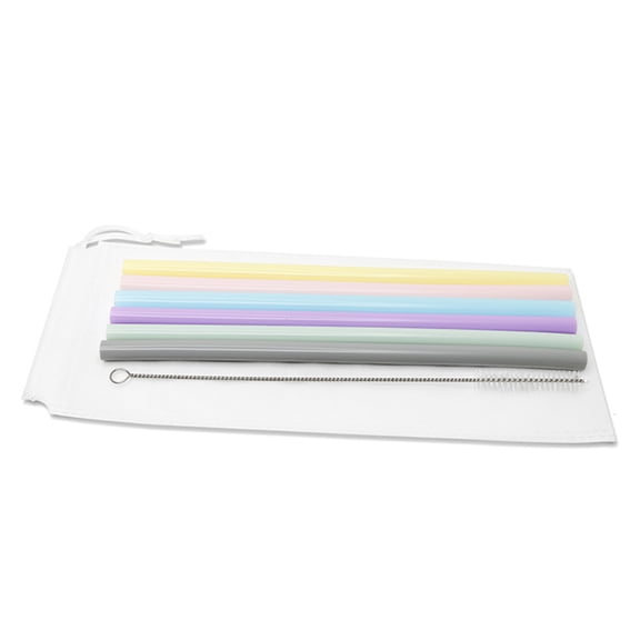 HOOWIFFY Silicone Straw Straight Tube Design 6PCS