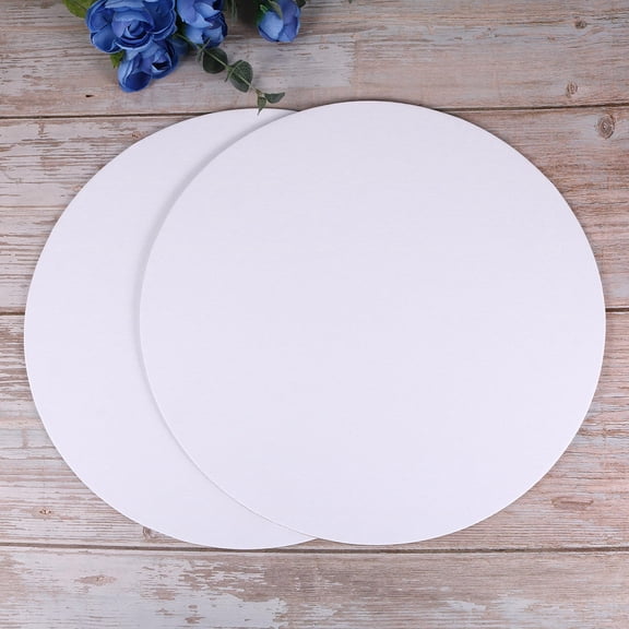 WHAMVOX  6 PCS Oil Painting Board Set Art Large Round Canvas Sketchpad Drawing Miss Child White