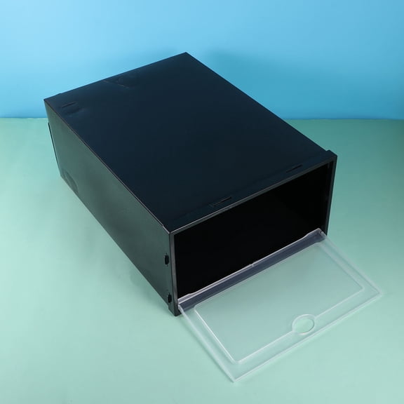 WHAMVOX 6 PCS Stackable Shoes Boxes Organizers and Storage Case Black