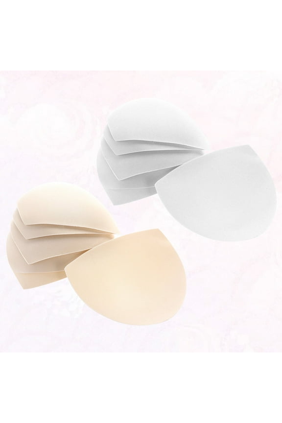 6 Pairs Breathable Sponge Pads for Bra Inserts White Round Cordless