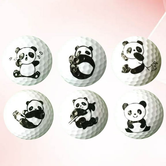 WHAMVOX  6 Pcs Ball Panda Golf Gifts Two-layer Training Commemorative