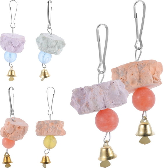 WHAMVOX 6 Pcs Bird Grinding Beak Calcium Stone Birds Budgie Toys Foraging