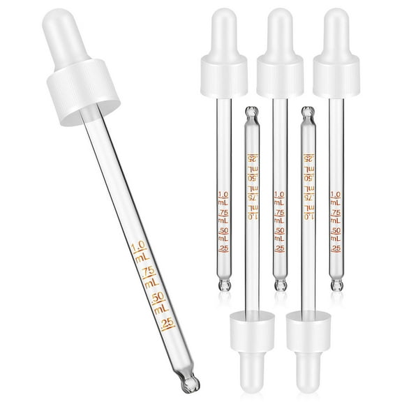 WHAMVOX 6 Pcs Calibrated Pipette Pipettes Essential Oil Droppers White