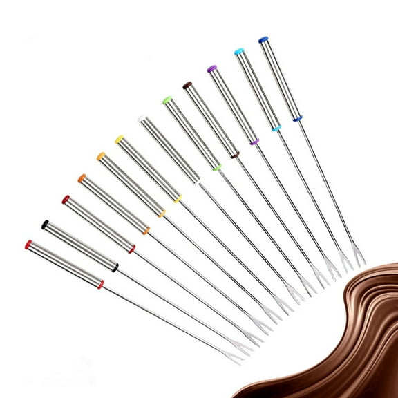 WHAMVOX  6 Pcs Chocolate Fondant Forks Fondue Marshmallow Roasting Sticks