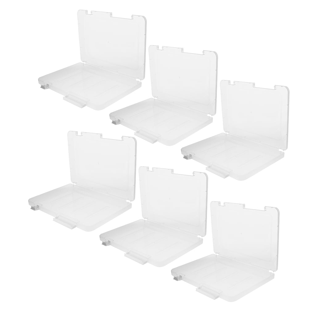WHAMVOX  6 Pcs Clear Bins Storage Organization Organizer File Box Office