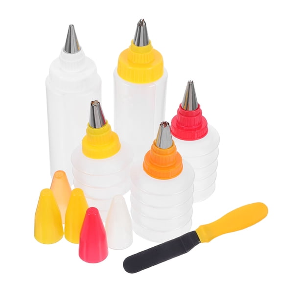 SKISUNO 6-Piece Squeeze Bottles Set for Icing, Decorating, and Baking Accessories