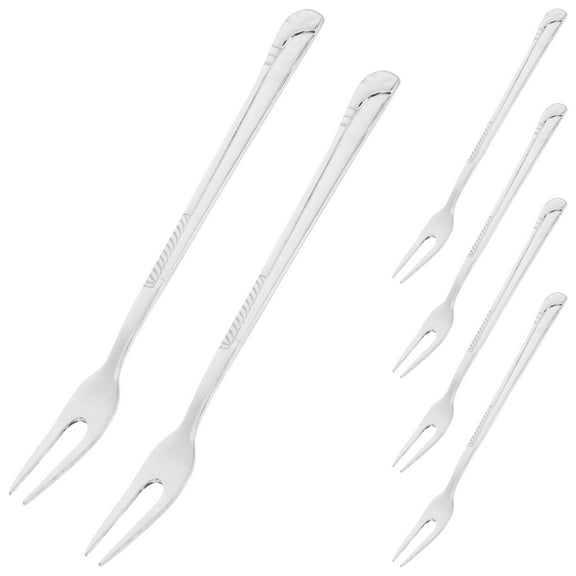 WHAMVOX Masteelf 6-Piece Stainless Steel Fruit Serving Fork Set for Appetizers, Cake, and Dessert