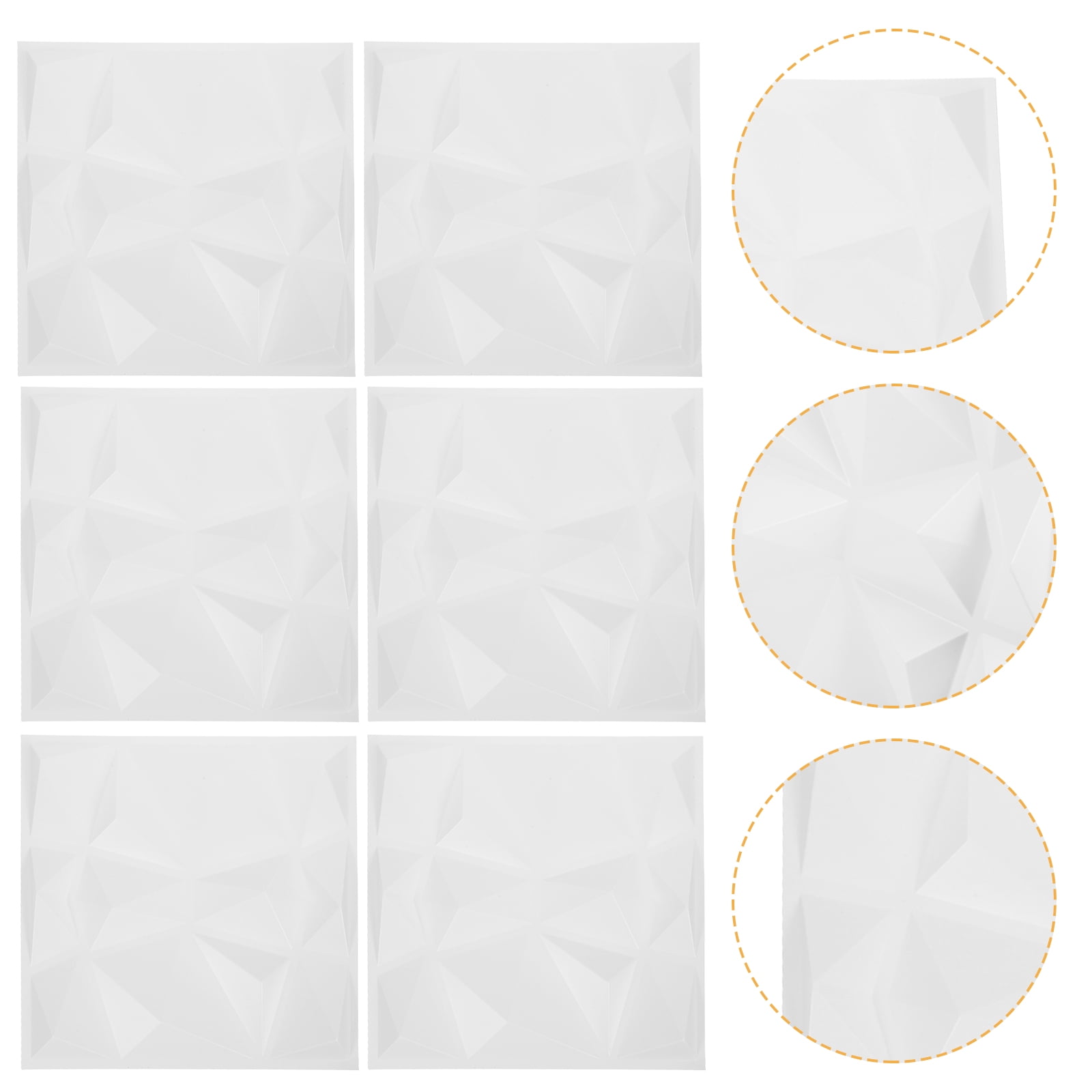 WHAMVOX 6 Pcs Faux 3D Decorative Wall Panels D Wall Panel Office 30X30cm