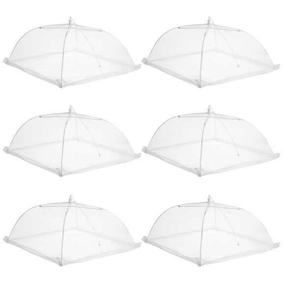 WHAMVOX  6 Pcs Food Cover Microwave Splatter Guard Nets Covers Child White