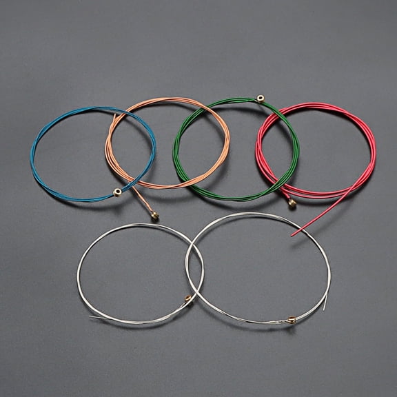 WHAMVOX 6 Pcs Guitar Strings Replacement Folk Accessories Student Colorful
