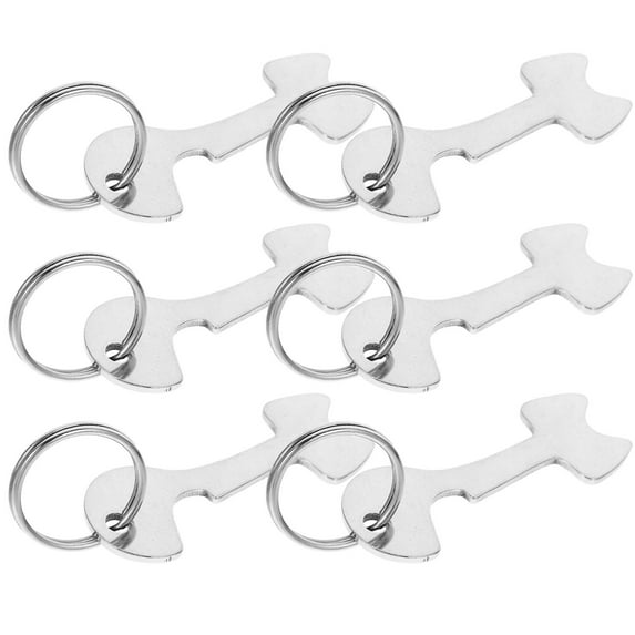 WHAMVOX 6 Pcs Key Chain Accessories Shopping Cart Quarter Keychain Small Trolley Silver