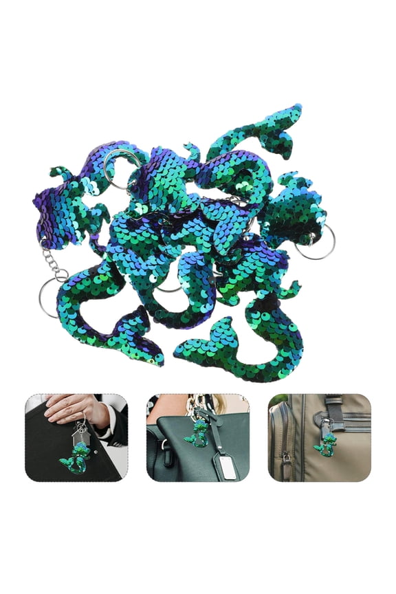 6 Pcs Keychain Cute Mermaid Tails Keychains Sequin