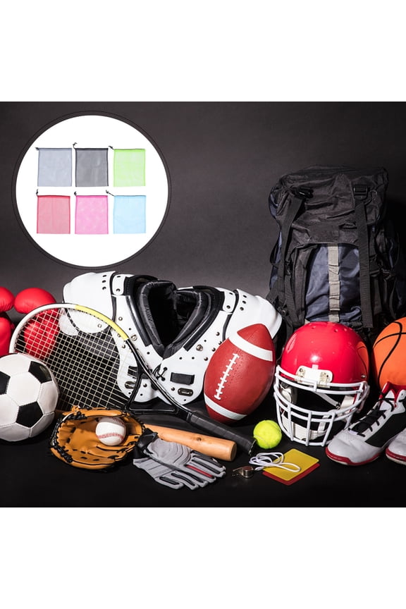 6Pcs Drawstring Mesh Bags Lightweight Storage Pouches for Travel Outdoor Activities Assorted Colors