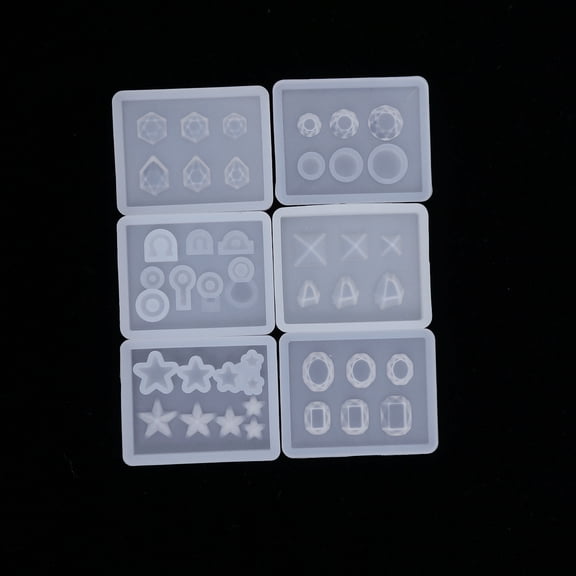 ROMANSENTIAL Silicone Jewelry Casting Molds 6pcs for DIY Beads and Pendant Craft