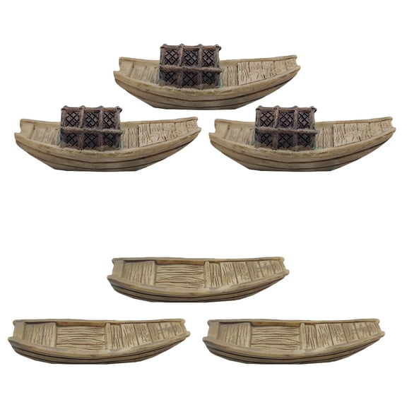 FESTFENDS Plastic Fishing Boat Models Assorted Colors Micro Landscape Ornament 6Pcs