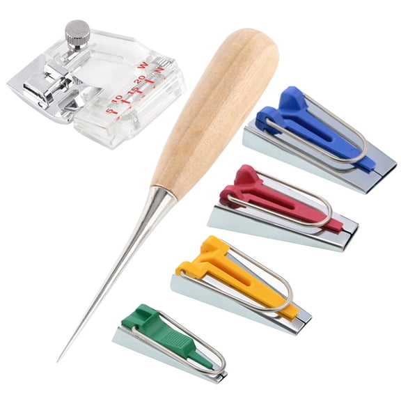 ROMANSENTIAL 6Pcs Tape Maker Set Assorted Colors for Sewing Machine Easy Precise Fabric Folding