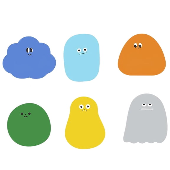 WHAMVOX 6 Pcs Note Shaped Memo Classification Stickers