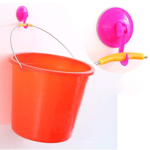 WHAMVOX 6 Pcs Heavy Duty Plastic Seamless Vacuum Cup Hooks for Hanging, Strong Cup Hangers, Random Style and Color