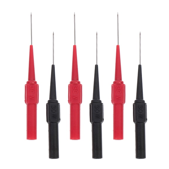 HOOWIFFY Electrical Test Lead Wire Piercing Probe Black 6Pcs