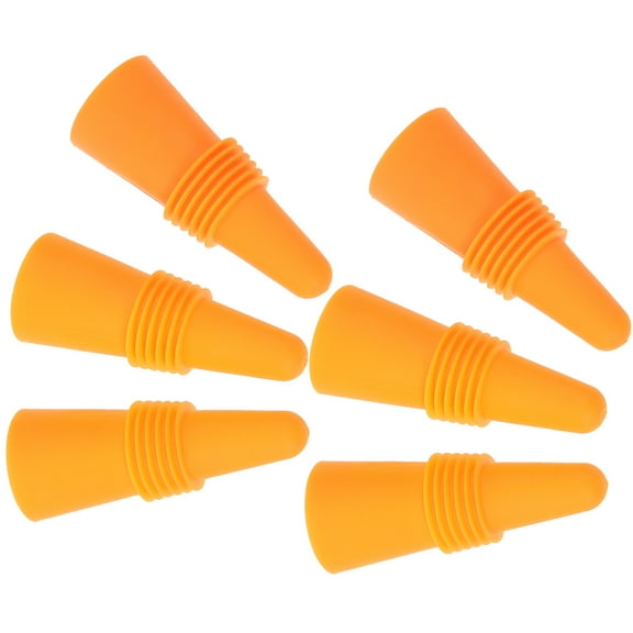 WHAMVOX 6 Pcs Red Wine Corks Liquor Bottle Stopper 6.00X2.50X2.50CM Yellow