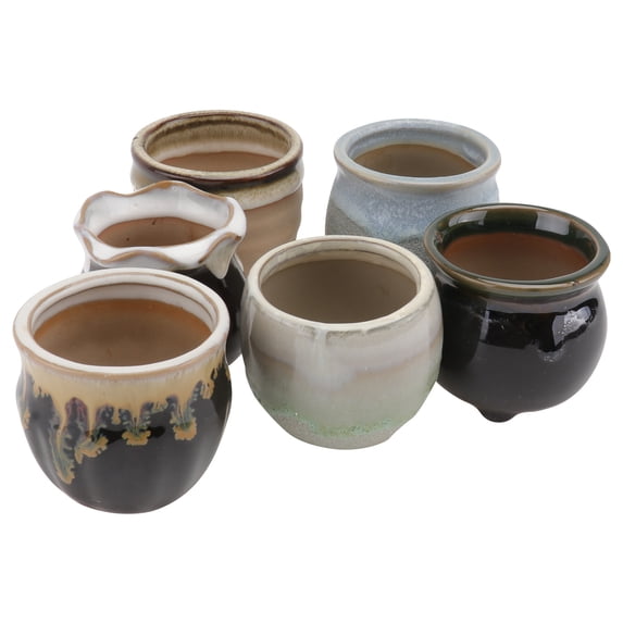 WHAMVOX 6 Pcs Small Plant Pot Ceramic Flowerpot Succulent Home Decoration