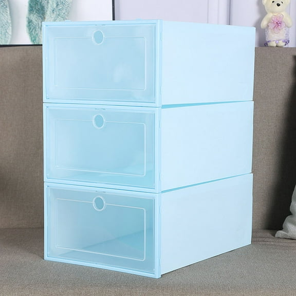 WHAMVOX 6 Pcs Stackable Shoe Box Entryway Storage Display