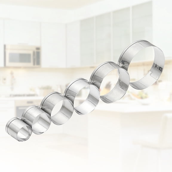 WHAMVOX  6 Pcs Stainless Steel Mousse Mold Lovely Cake Shape Cutter