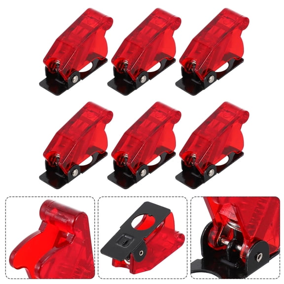 WHAMVOX 6 Pcs Switch Toggle Safety Silicon Waterproof Covers Red