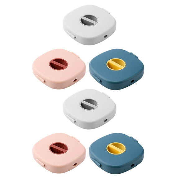 WHAMVOX  6 Pcs Swivel Data Cable Storage Box Organizer Circular