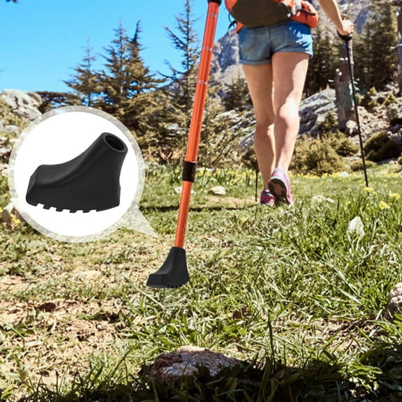 ETHZZLE Walking Stick Tip Black Tpr 6Pcs 2.0In