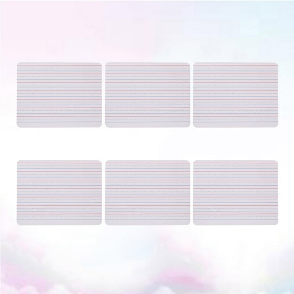 WHAMVOX 6 Pcs White Board with Horizontal Lines Double Sided Lap Boards