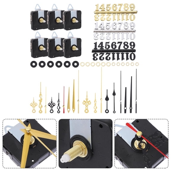 ROMANSENTIAL Replacement Clock Parts Quartz Clock Mechanism Plastic High Torque Clock Repair 6 Sets
