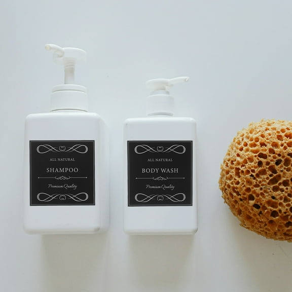 WHAMVOX 6 Sheets Labels for Soap Dispenser Travel Size Bottles Simple