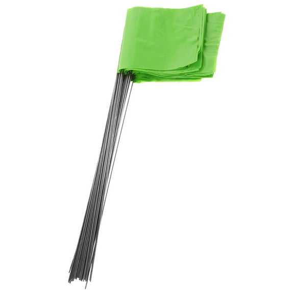 WHAMVOX 60 Pcs Lawn Flags Markers Wire Yard Stakes for Marking Green