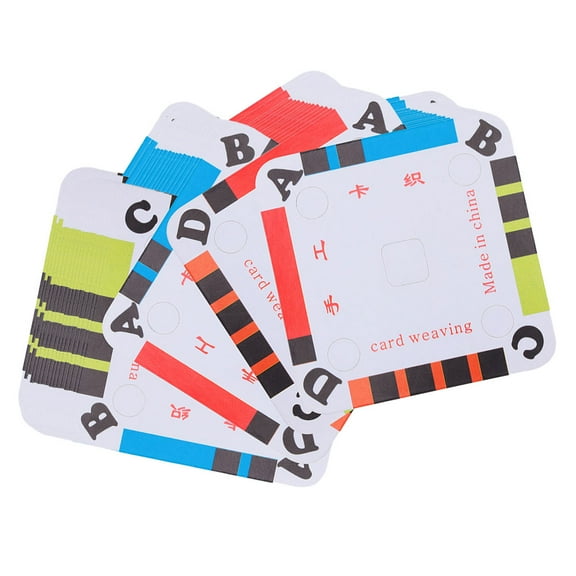 WHAMVOX  60 Pcs Paperboard Weaving Card Craft Cards Esp Number Making