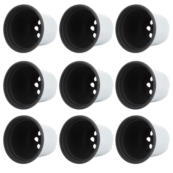 ROMANSENTIAL Plastic Flowerpot Breathable Simple Design for Gardening Use White 60Pcs
